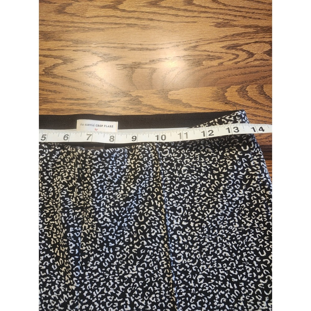 Anthropologie Essential Crop Flare Pants Womens Pull On Size Small Black & White - Picture 5 of 10